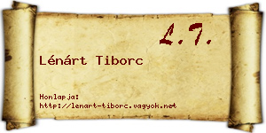 Lénárt Tiborc névjegykártya